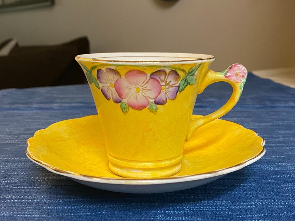 Vintage James Kent Fenton Yellow Tea Cup and Saucer England 1120 86B